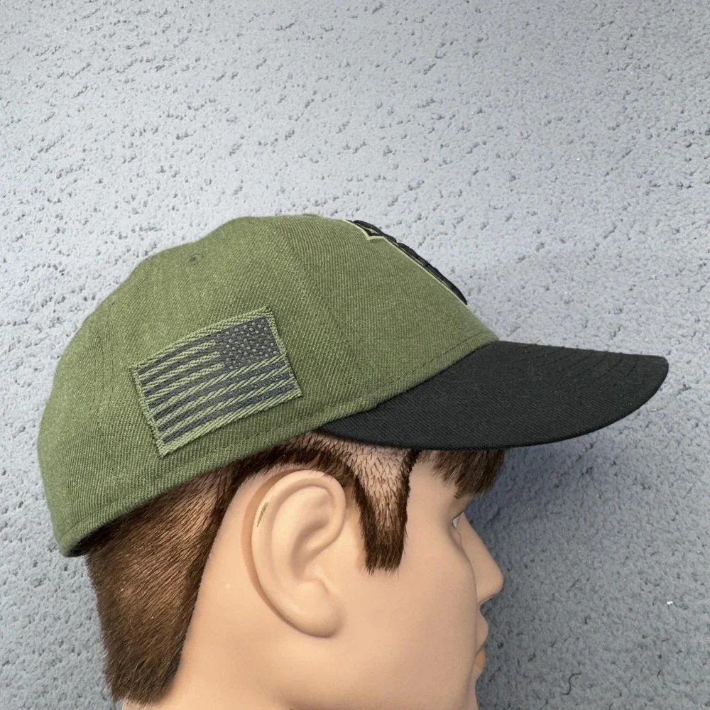 Atlanta Falcons‎ Hat Cap 7 3/4 Green Black Salute To Service Fitted NFL USA Flag